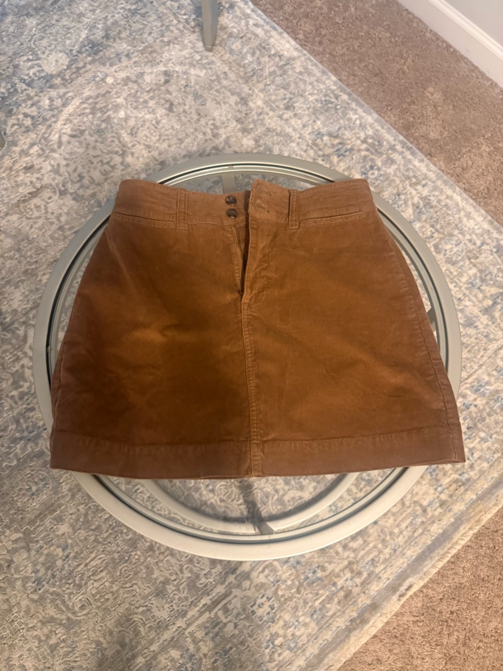 Faherty Brown Corduroy Mini Skirt Size 2 nwot